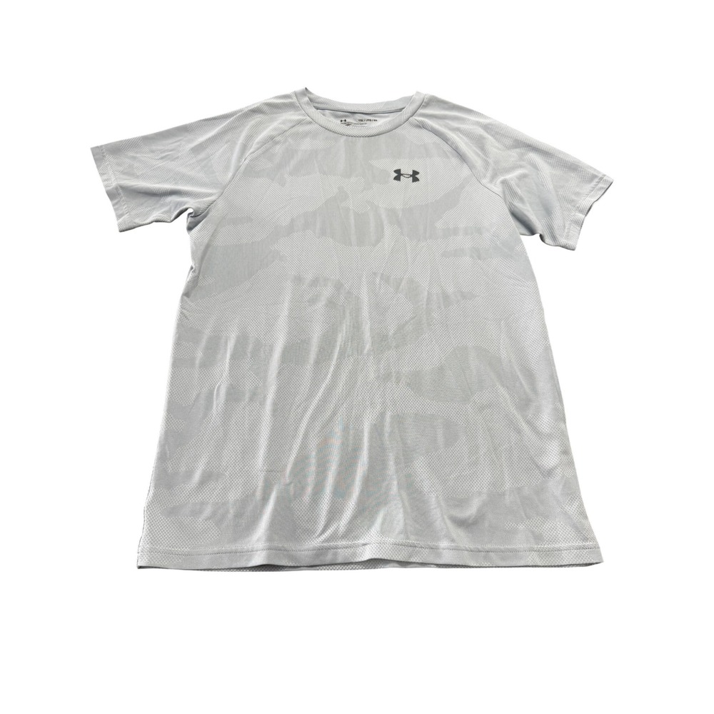 Under Armour Camo Graphic Tee Boys YXL Gray Camouflage Logo T-Shirt Athletic